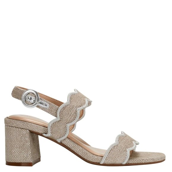NWT Easy Spirit Daana Block Heel Sandals SEDAANA2 Silver Brown / Natural 7M - Picture 4 of 12
